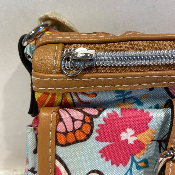 Colorful Lily Bloom Adjustable Crossbody Bag Purse - Picture 4 of 9